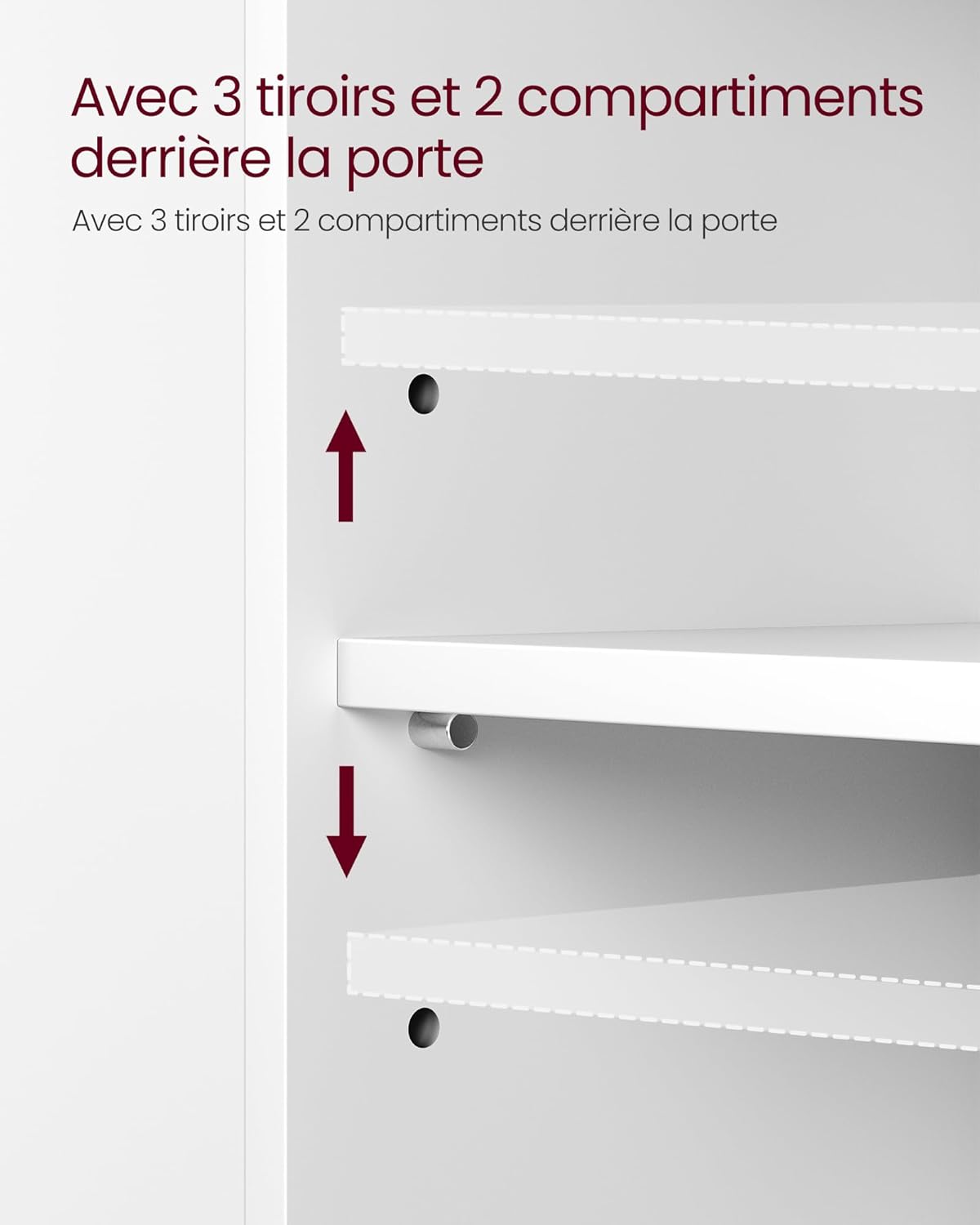 VASAGLE - meuble sous lavabo 3 tiroirs 2 cases 30x70x64cm BBK504W01