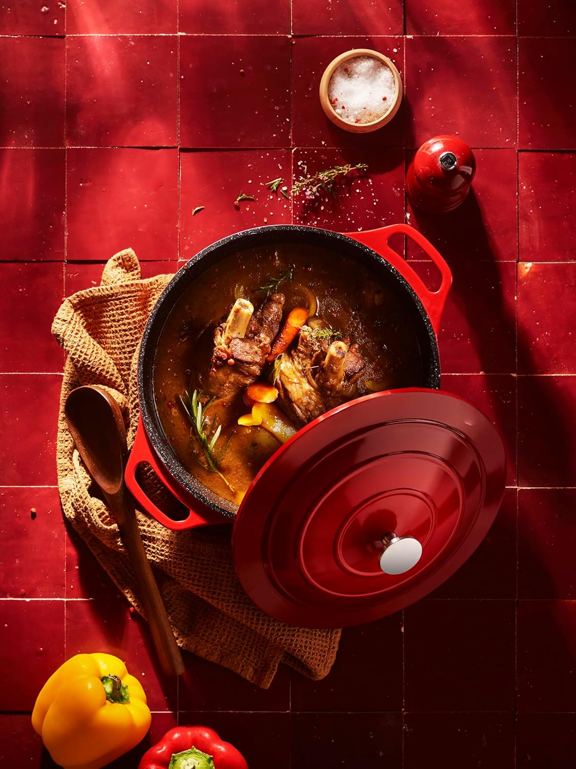 Pradel - Cocotte Ronde fonte d'aluminium 24cm anti-adhésive, maniques amovibles, tous feux - PCUI003002