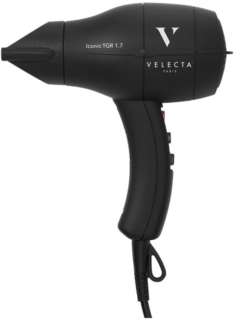 Velecta Paris - sèche-cheveux professionnel compact, 1700W - noir intense - ICONICTGR1.7