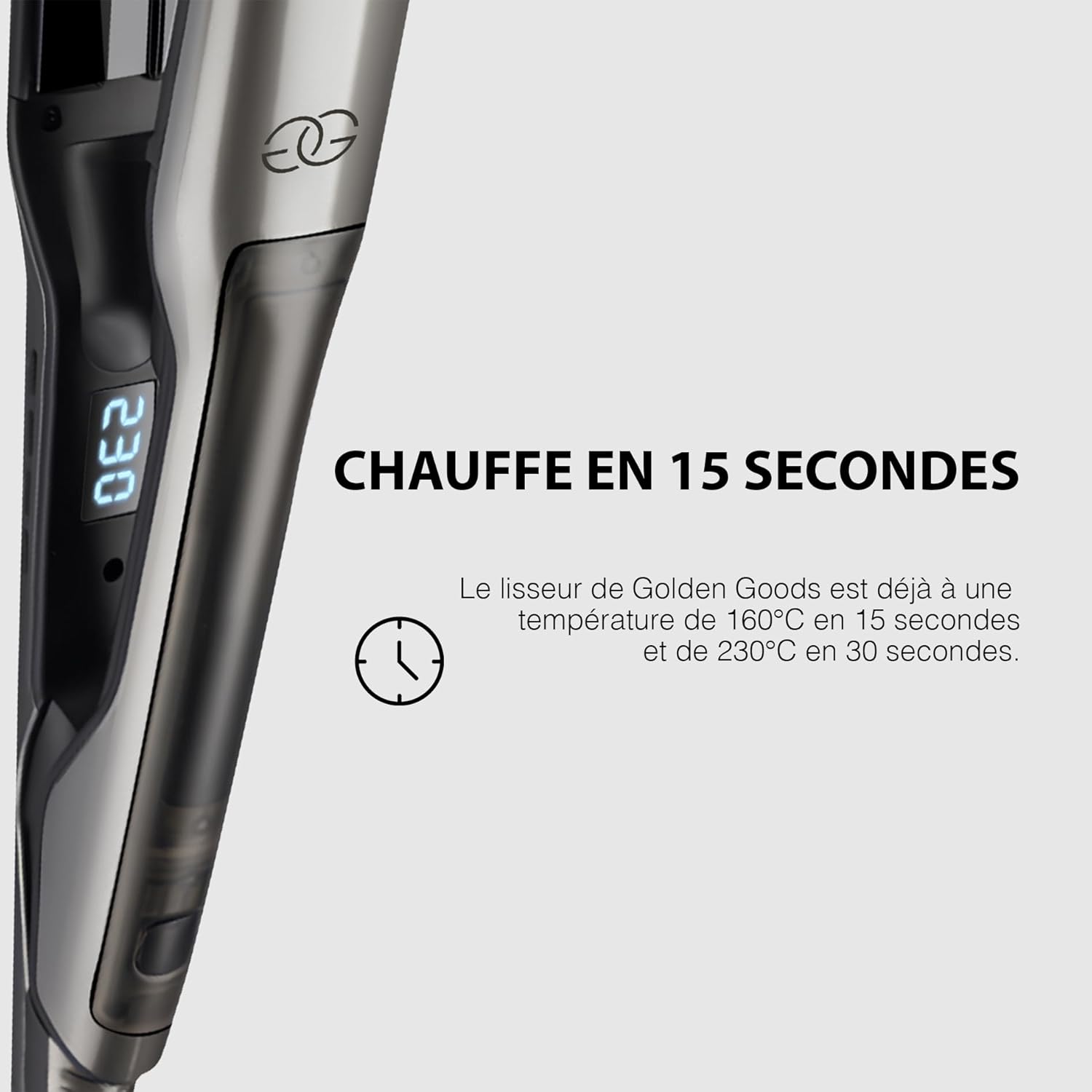 Golden Goods - Steampod Pro - 230°C - Lisseur vapeur céramique, 10 réglages, ionique