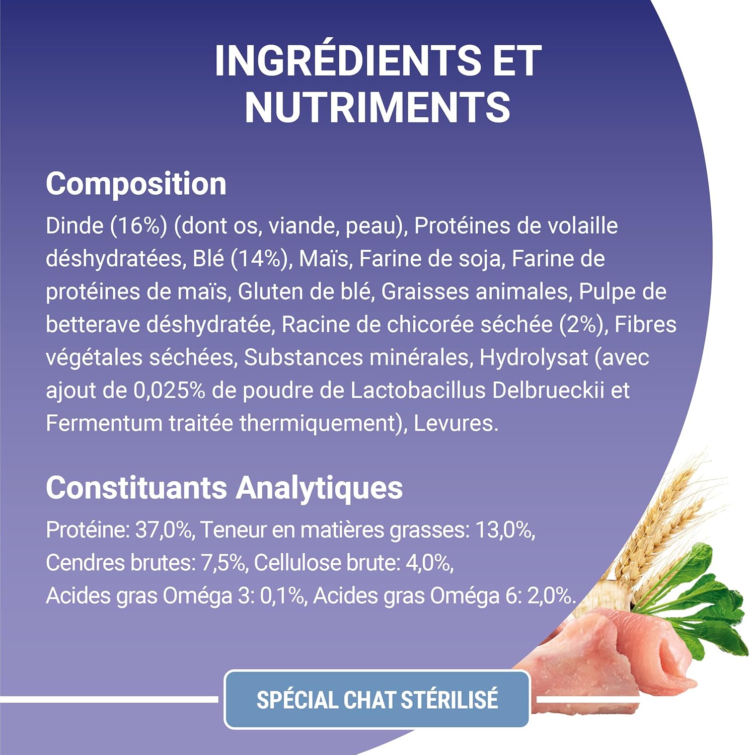 Purina One - Chat stérilisé - 3kg - Dinde, alimentation complète