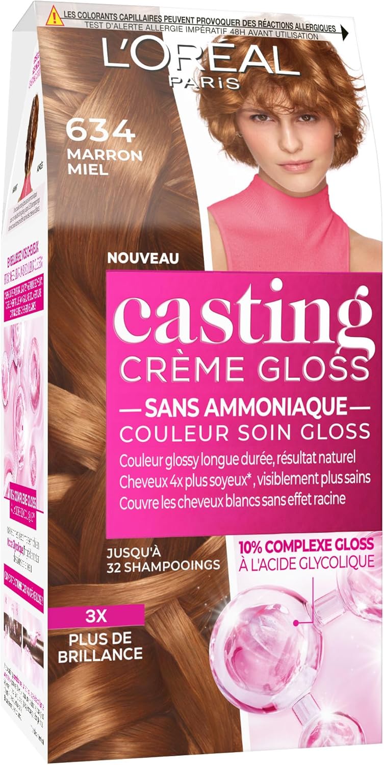 L'Oréal Paris - Casting Crème Gloss - coloration semi-permanente - marron miel, sans ammoniaque