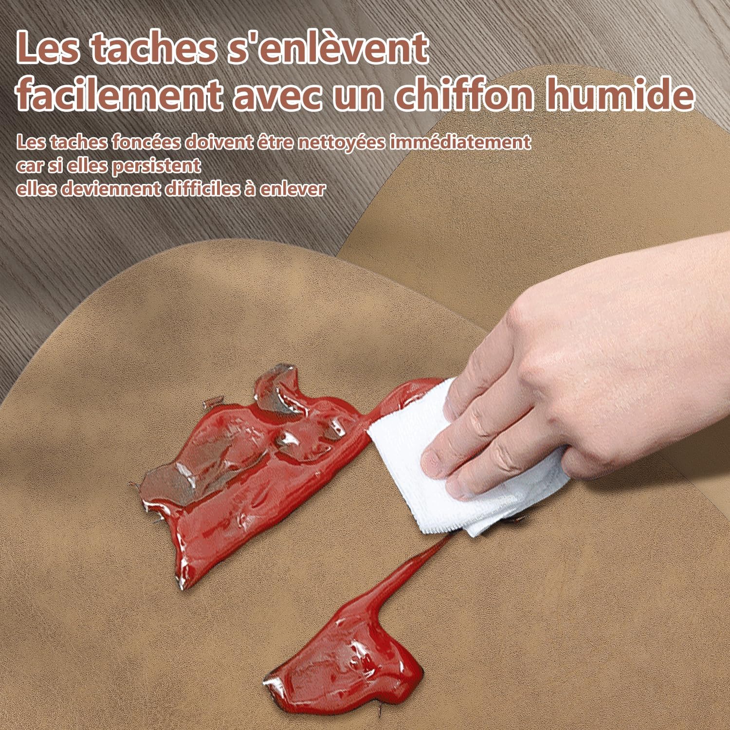 Sets de Table - lot de 4, cuir PU double face, 41x33cm, lavable, antidérapant