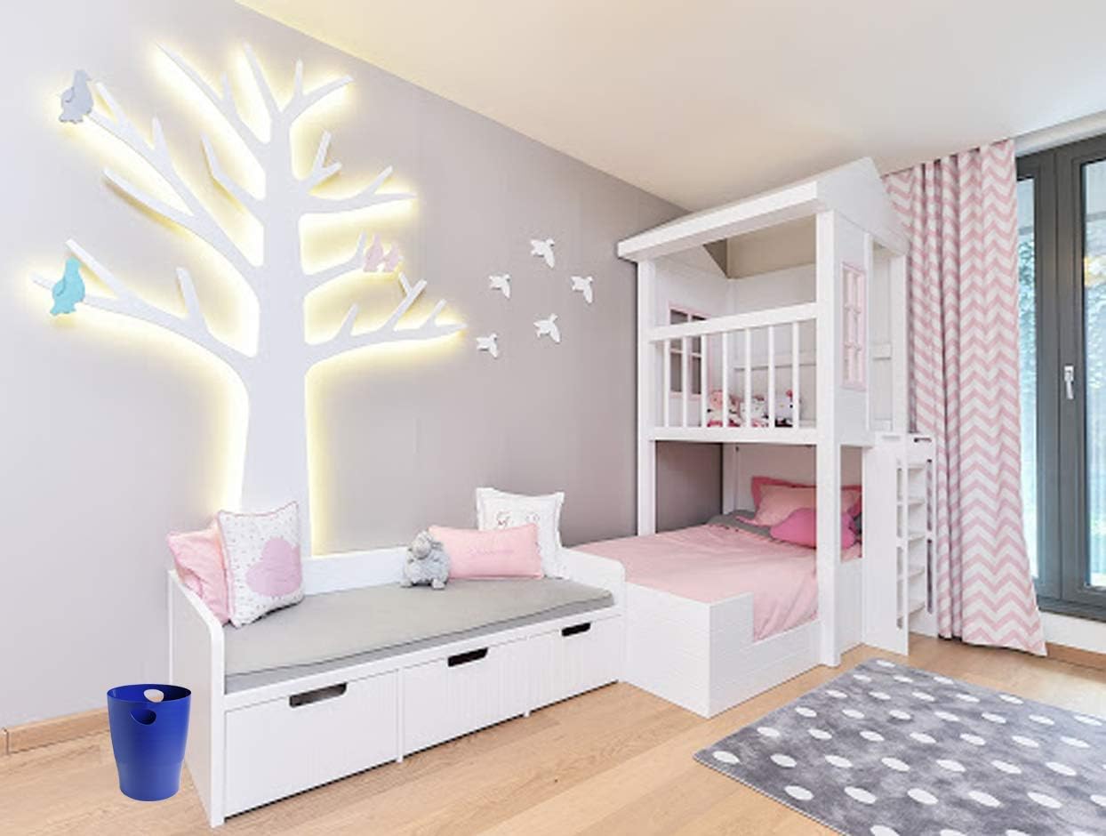 Exacompta - corbeille à papier Ecobin - 15L 26,3x26,3x33,5 cm - poignées, opaque bleu nuit - 453104D