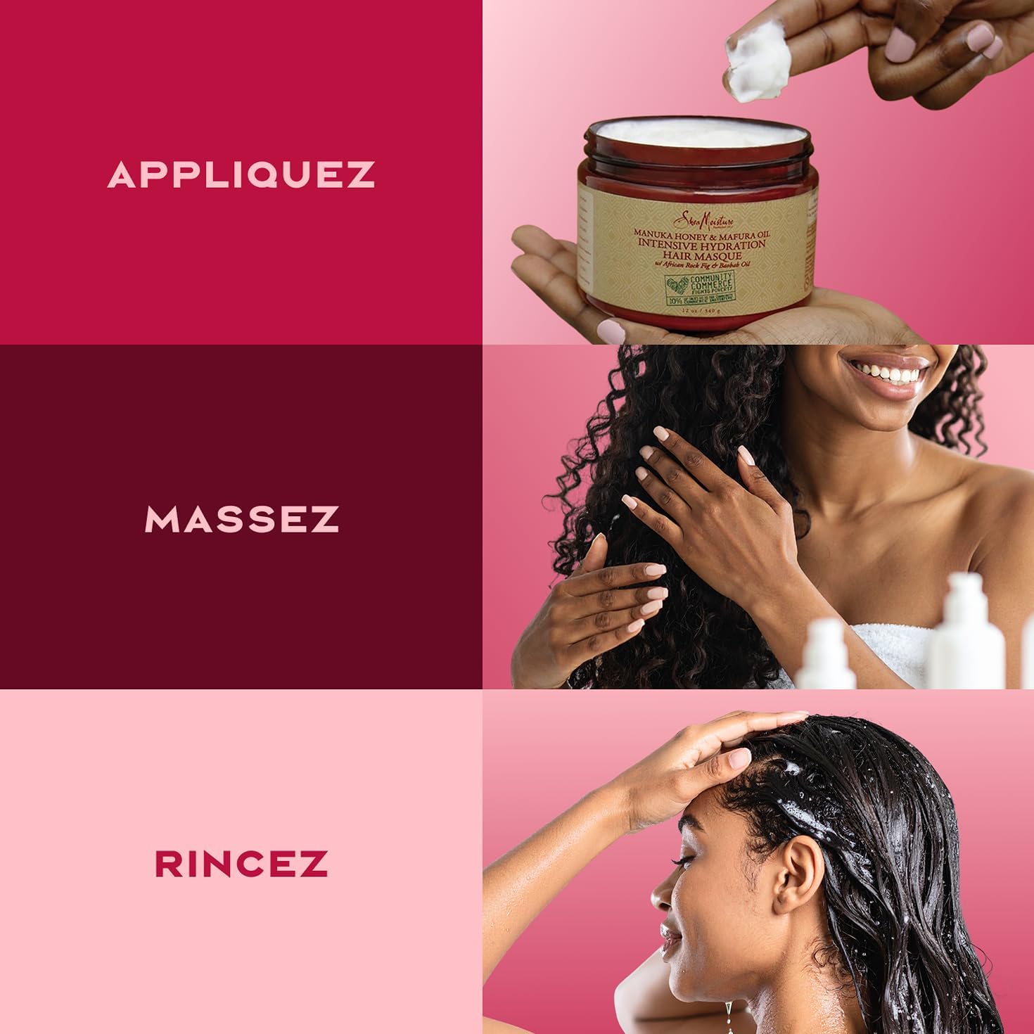 Shea Moisture - Masque Hydratation Intense - 355ml - Miel de Manuka, Huile de Mafura, cheveux secs