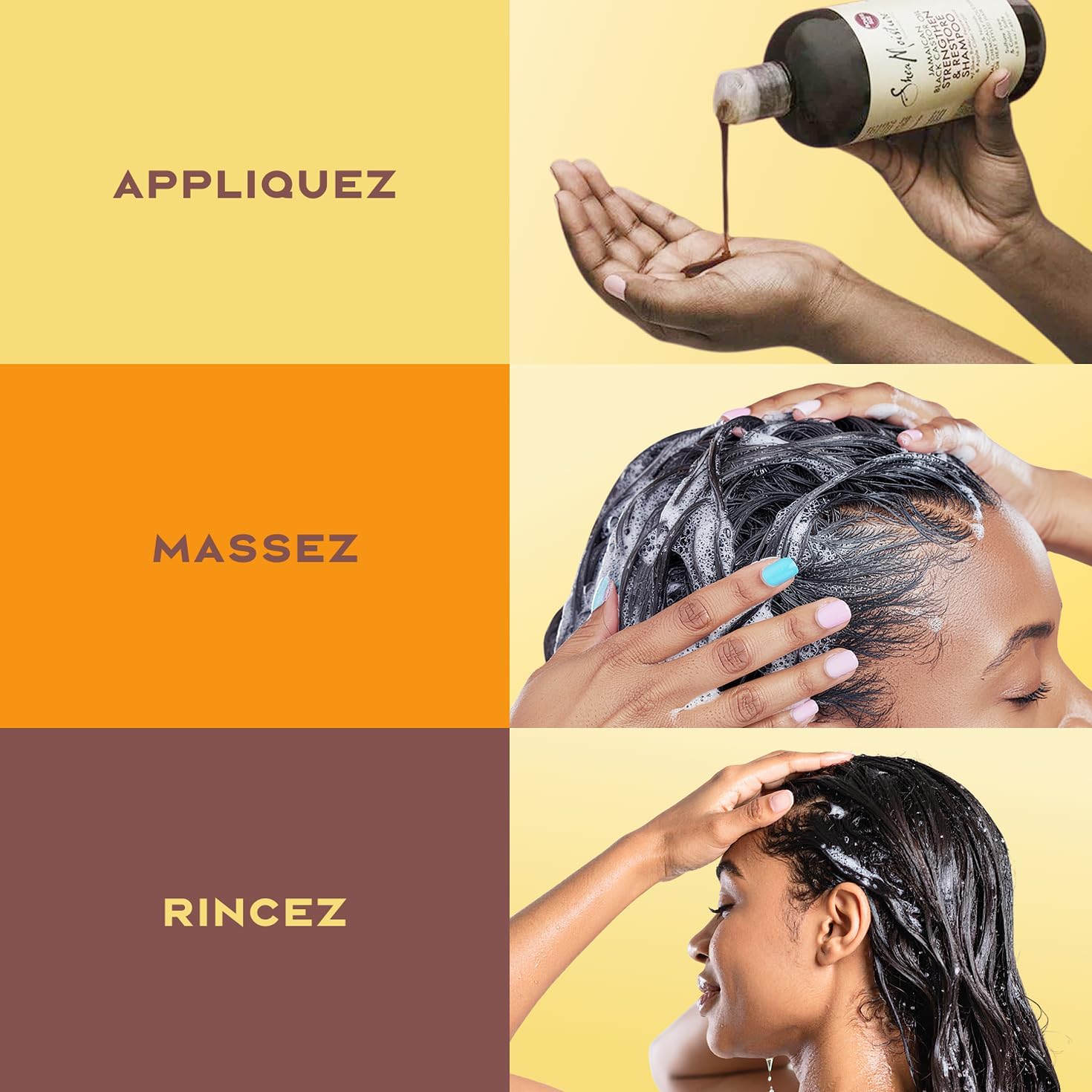 SheaMoisture - Jamaican Black Castor Oil set - 384/355ml - shampooing, après-shampooing, masque réparateur