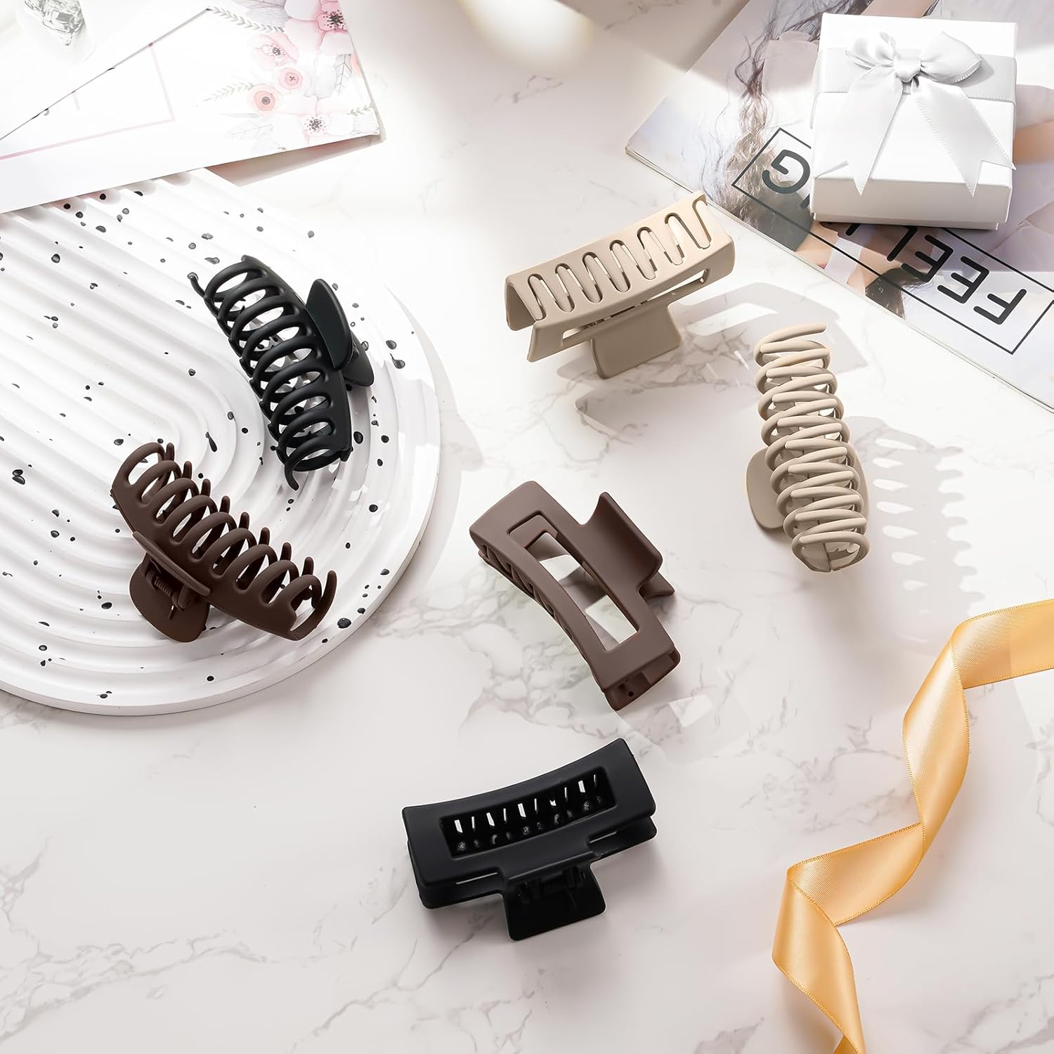 Lolalet - pinces à cheveux double dents 8cm - 6 couleurs variées