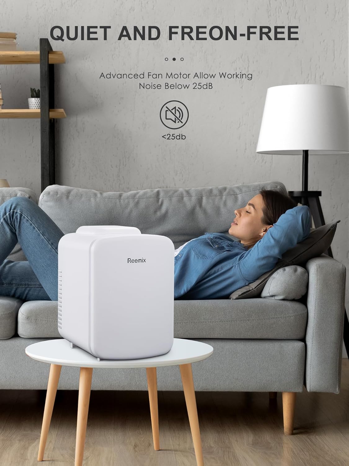 Reemix - Mini Frigo Série 4L, 240V/12V, chaud/froid, silencieux, 6 canettes