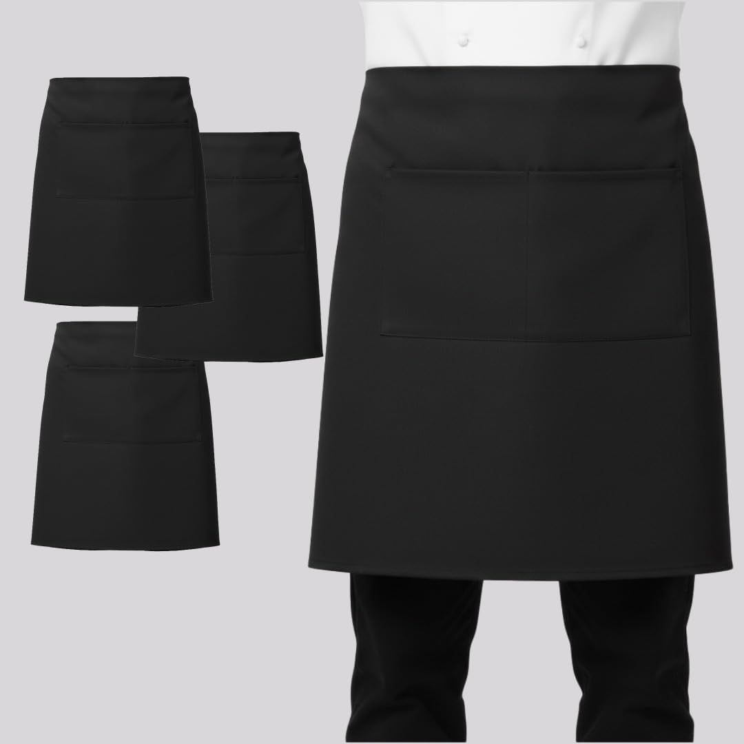 LEFUNDA - Tablier cuisine réglable 3 poches, étanche, longues lanières