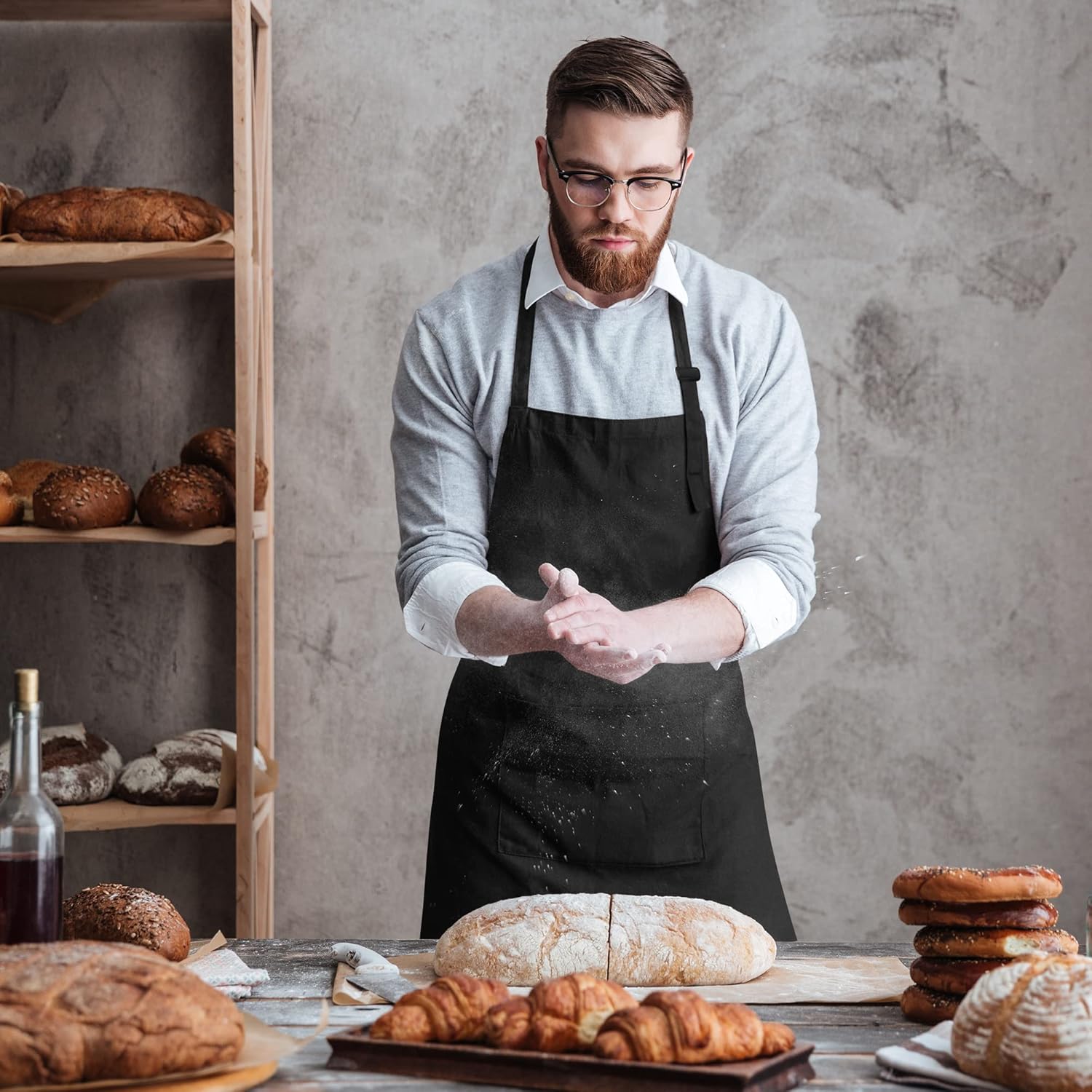 Utopia Kitchen - tablier 2 poches réglables - unisexe - cuisine et BBQ