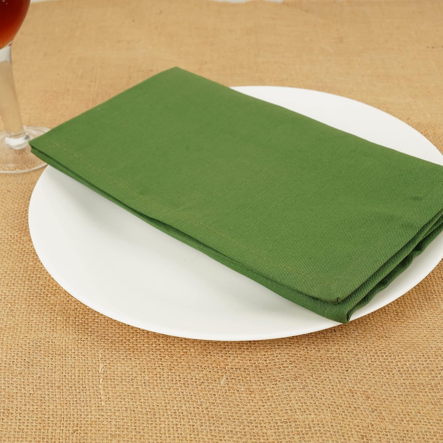 Sweet Needle - serviettes de table surdimensionnées 45x45 cm - coton épais, lot de 12, coins arrondis, vert