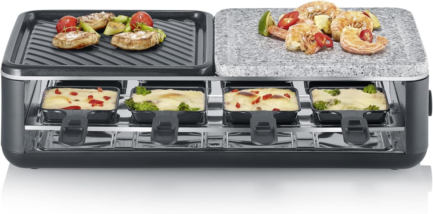 Severin - raclette 8 pers, pierre naturelle, céramique, thermostat - RG 2366
