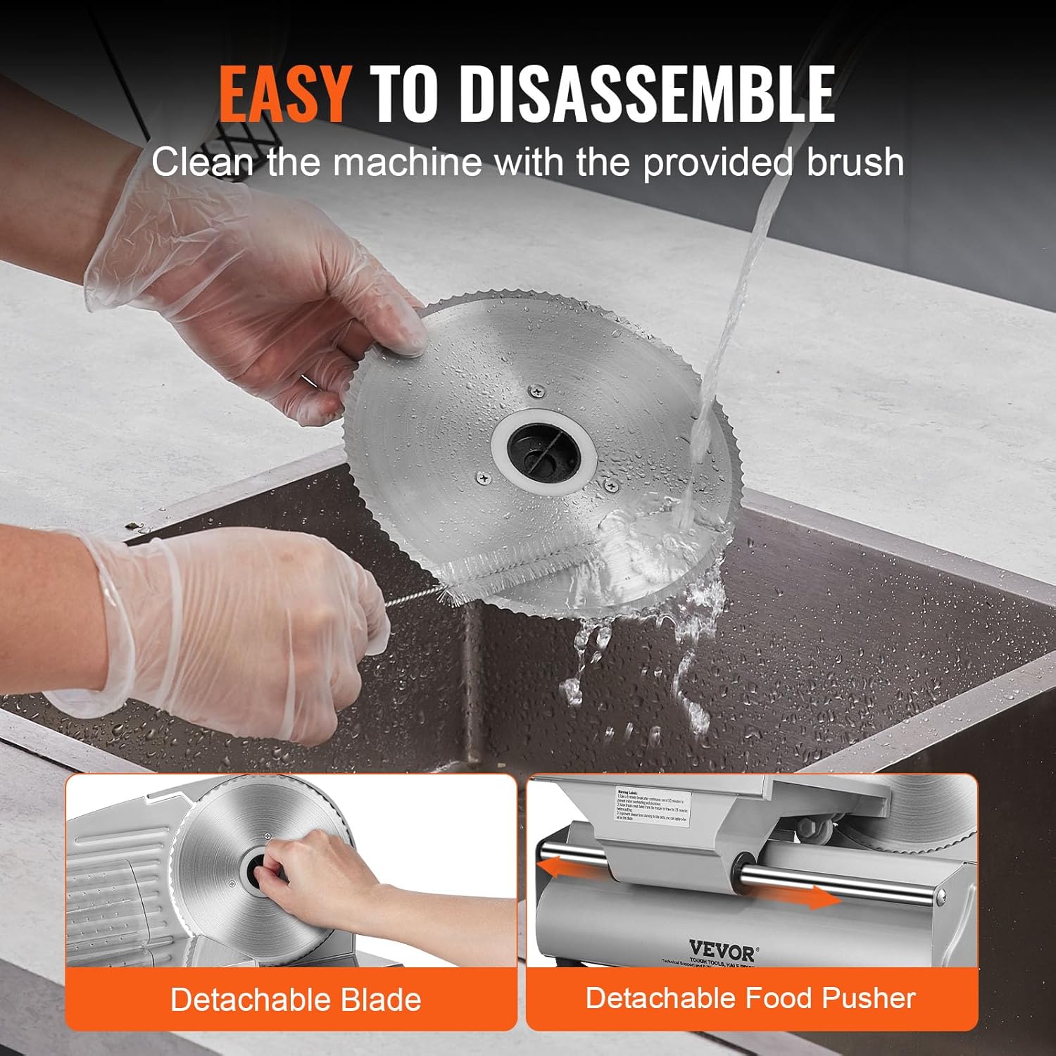 VEVOR - Trancheuse électrique 190mm - 180W, inox, 80-120tr/min