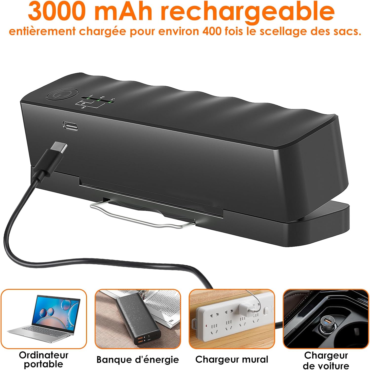 Scelleuse thermique mini - 5 modes - 3000mAh - rechargeable, compacte