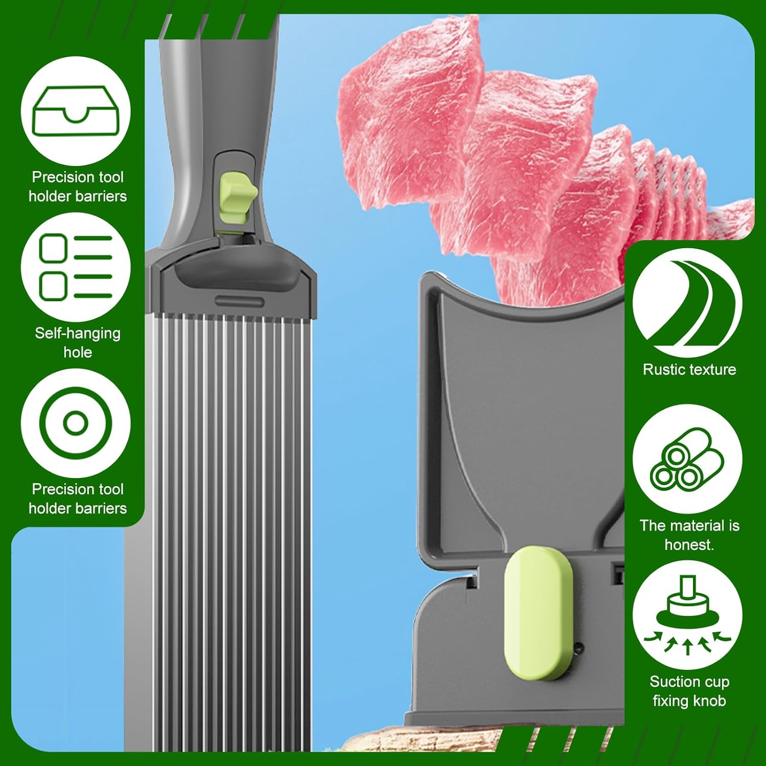 Trancheuse manuelle - découpe viande et légumes - usage cuisine polyvalent