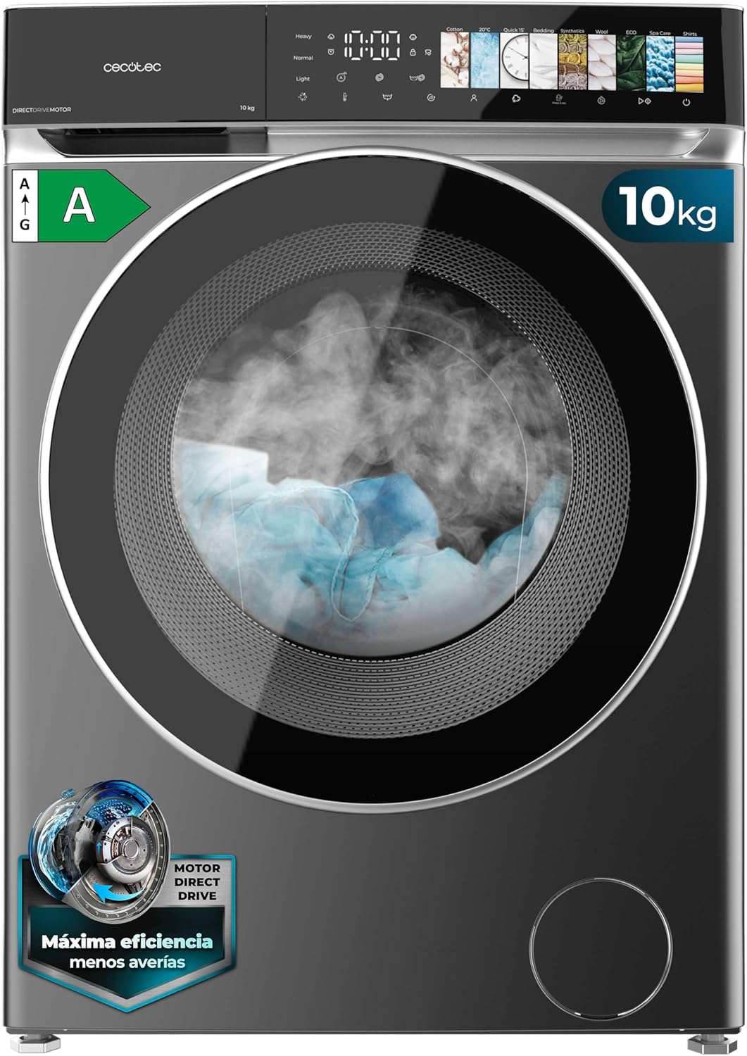 Cecotec - lave-linge série principale - dimensions compactes - programmes rapides et grande capacité