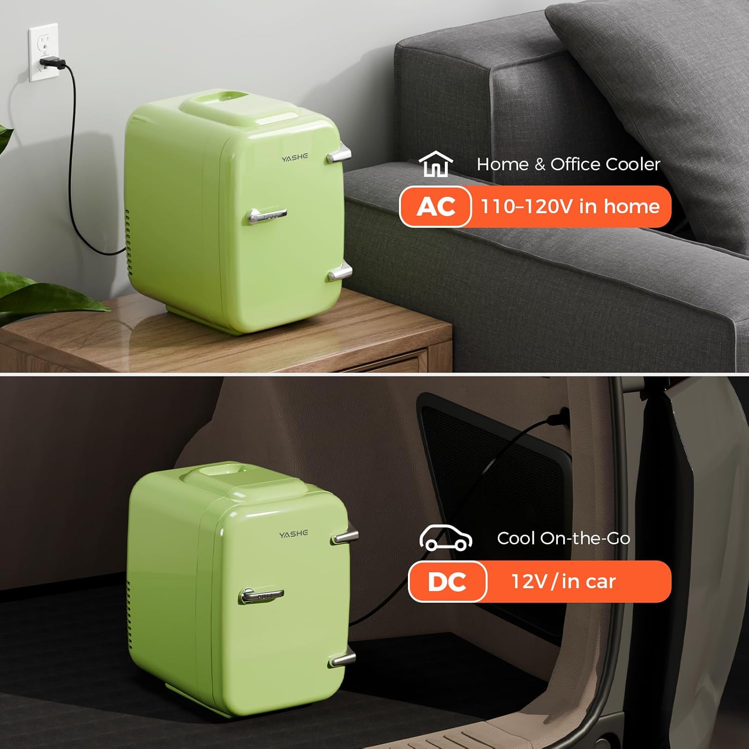 YASHE - mini réfrigérateur 4L - refroidissement/chaud, 220V/12V