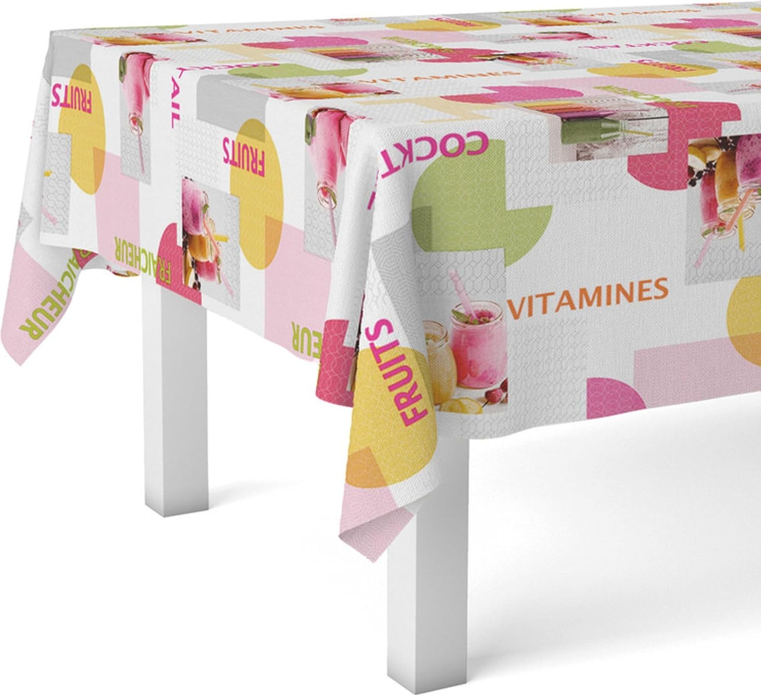 Nappe en toile cirée - rectangulaire, 140 cm, antitaches, imperméable, multicolore