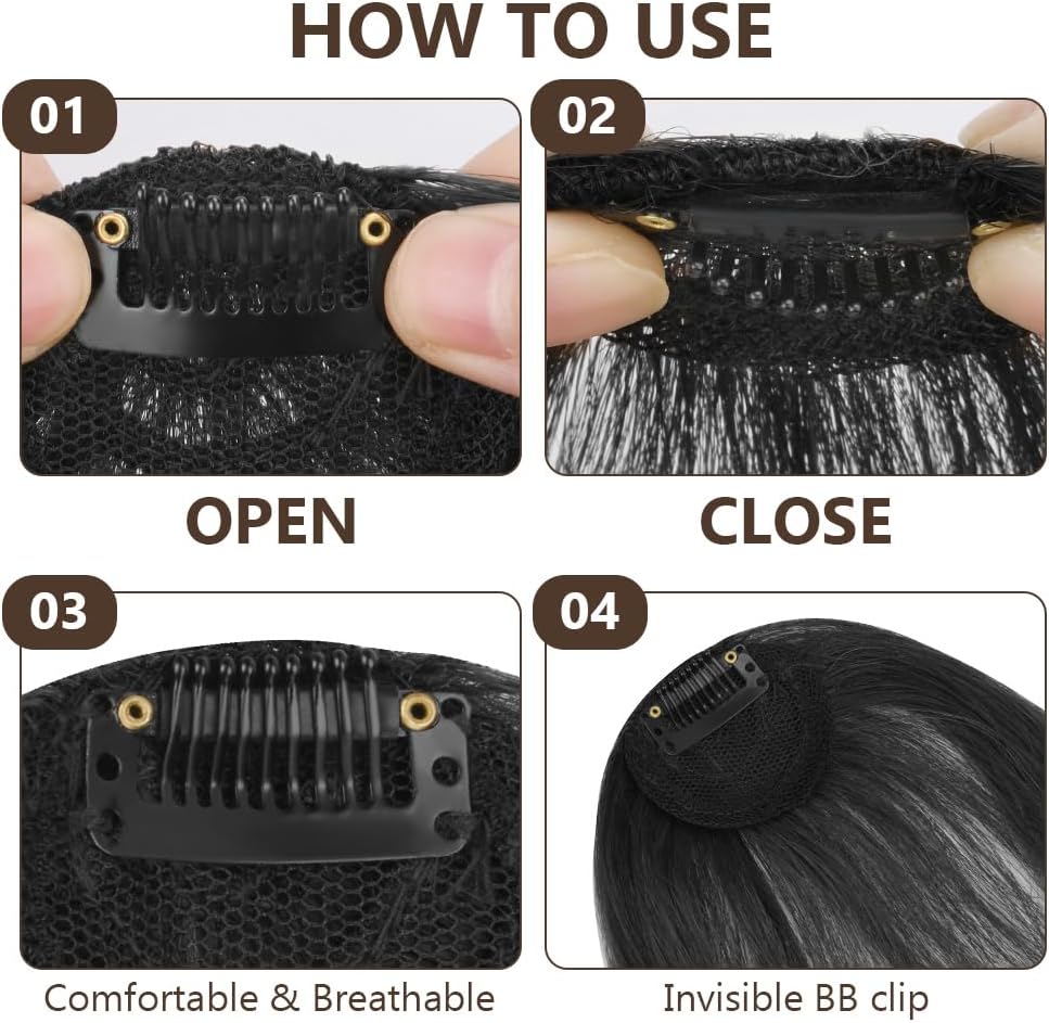 Extension de cheveux - frange à clip - femme - noir - Bangs Neat