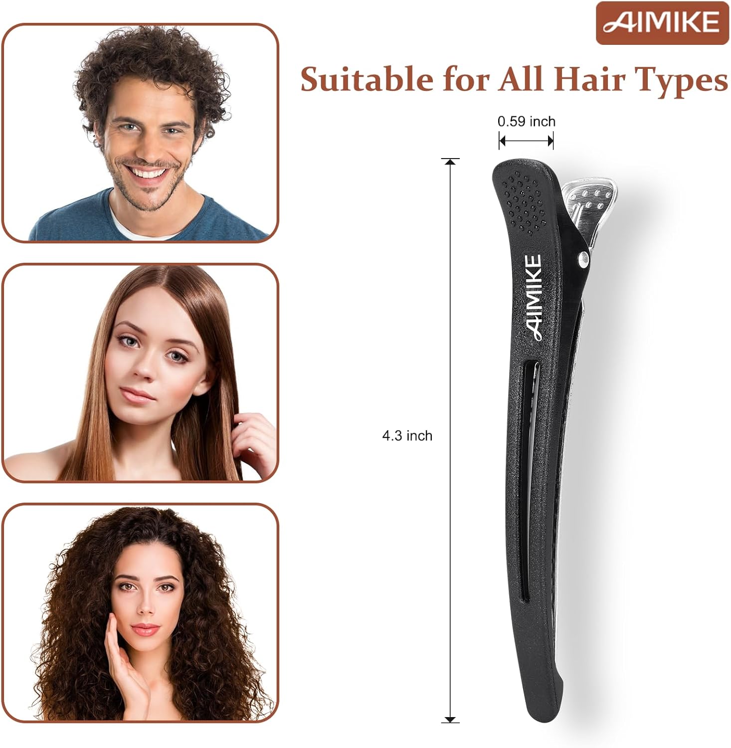 AIMIKE - pinces cheveux pro antidérapantes - lot 12 - pour épais et fins