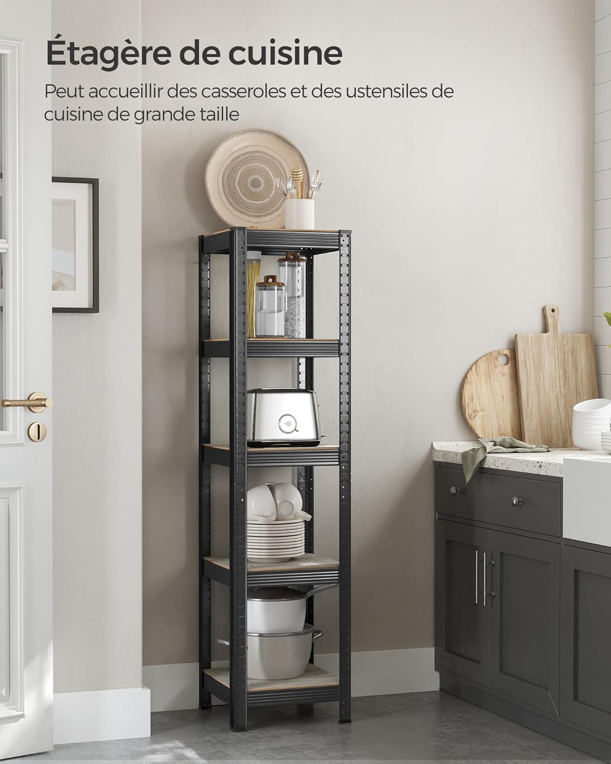 SONGMICS - lot de 2 étagères 37x37x150cm, 400kg, planches réglables, style industriel GLR037B12