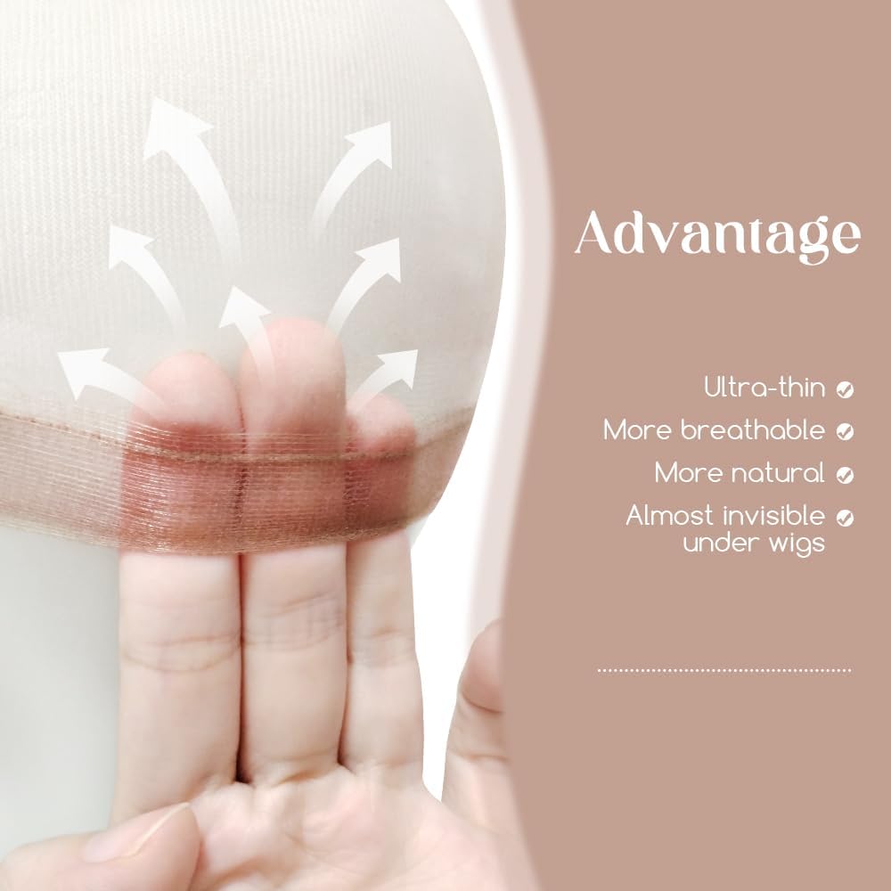 Dreamlover - bonnet perruque HD, marron foncé, 12 pièces, transparent