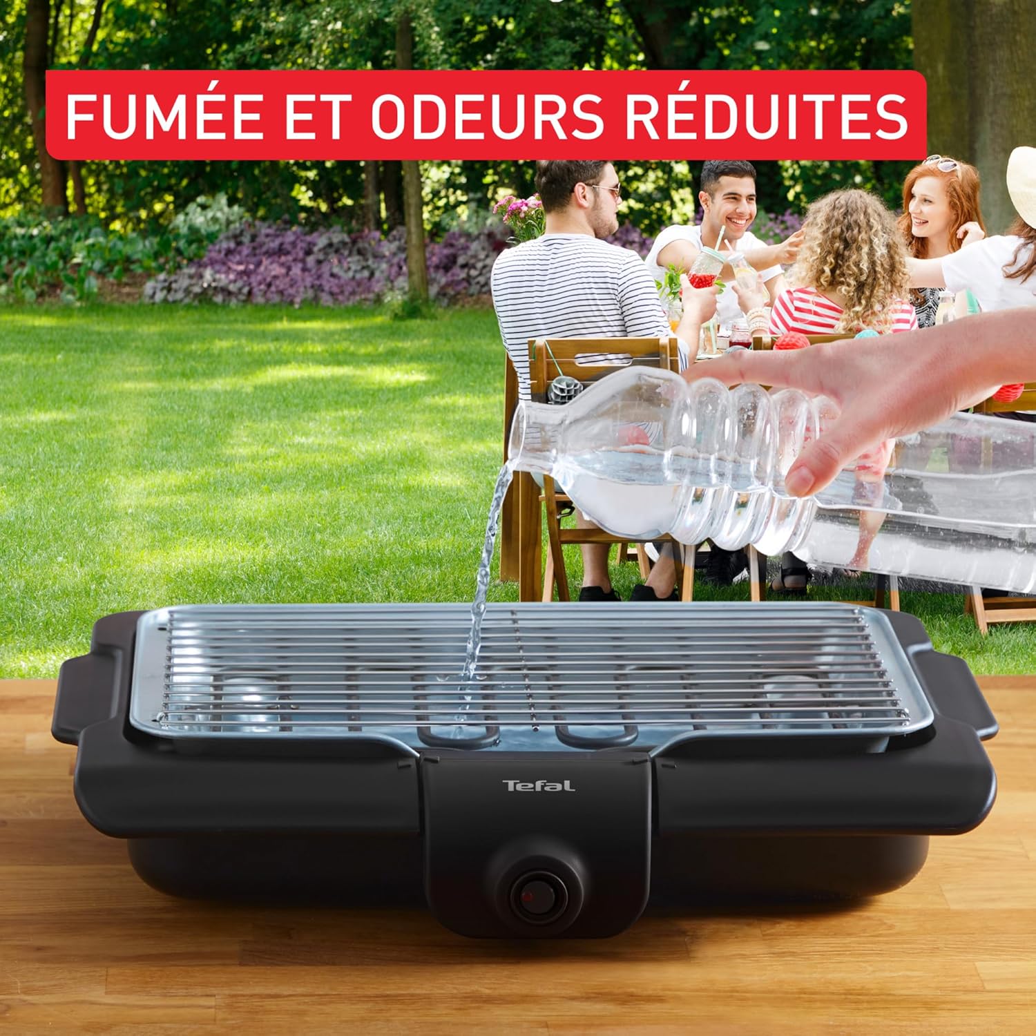 Tefal - Easy Grill série - 2100W, barbecue électrique, bac à eau, BG1348F0