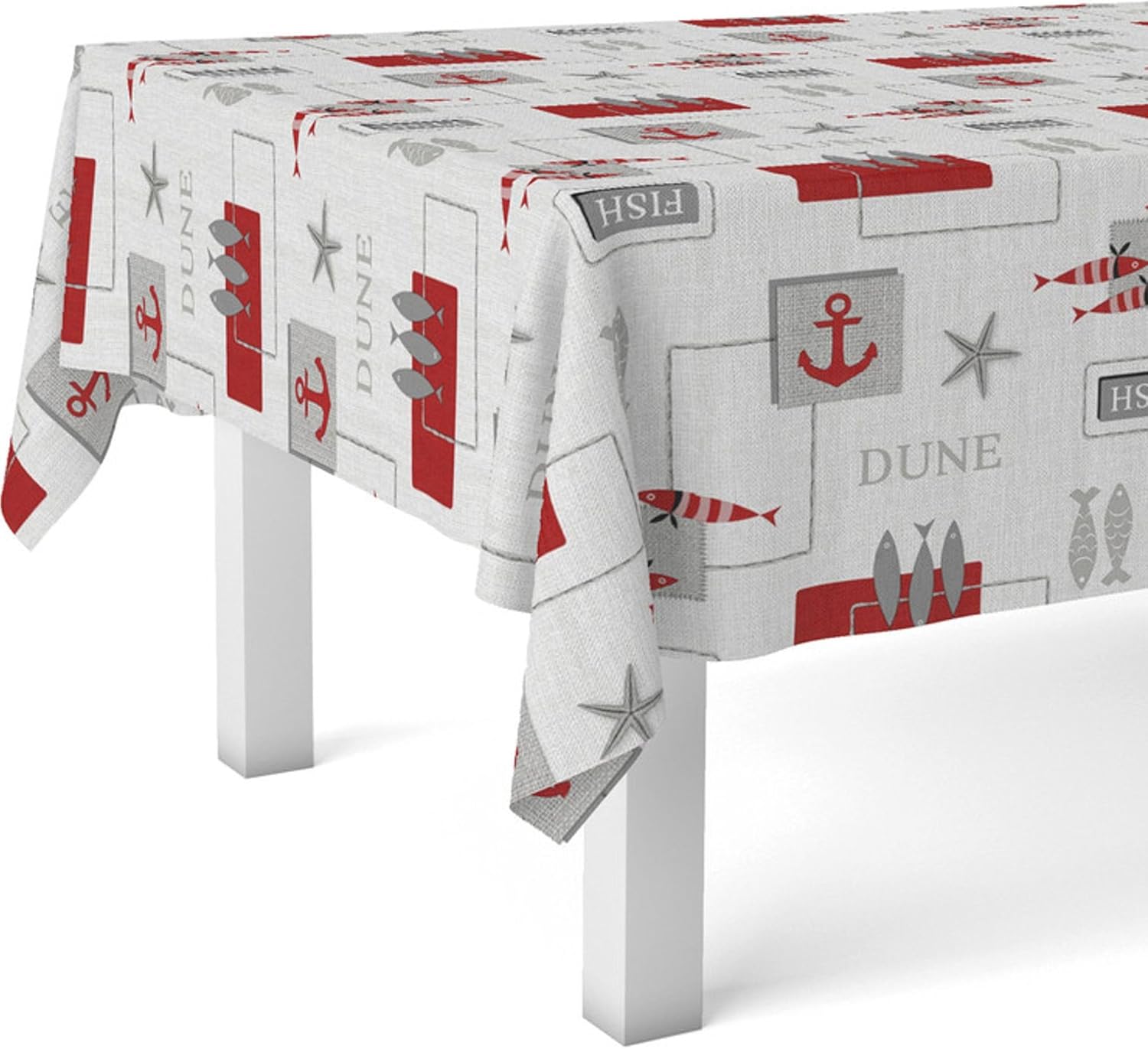 Nappe en toile cirée rectangulaire - 250x140 cm - anti-taches, imperméable, entretien facile, Sea Rouge