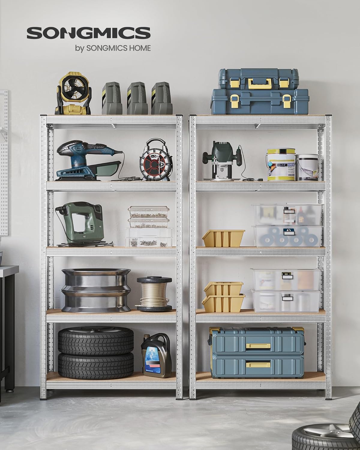 SONGMICS - étagère 5 niveaux, 40x90x180cm, capacité 875kg, GLR040E02