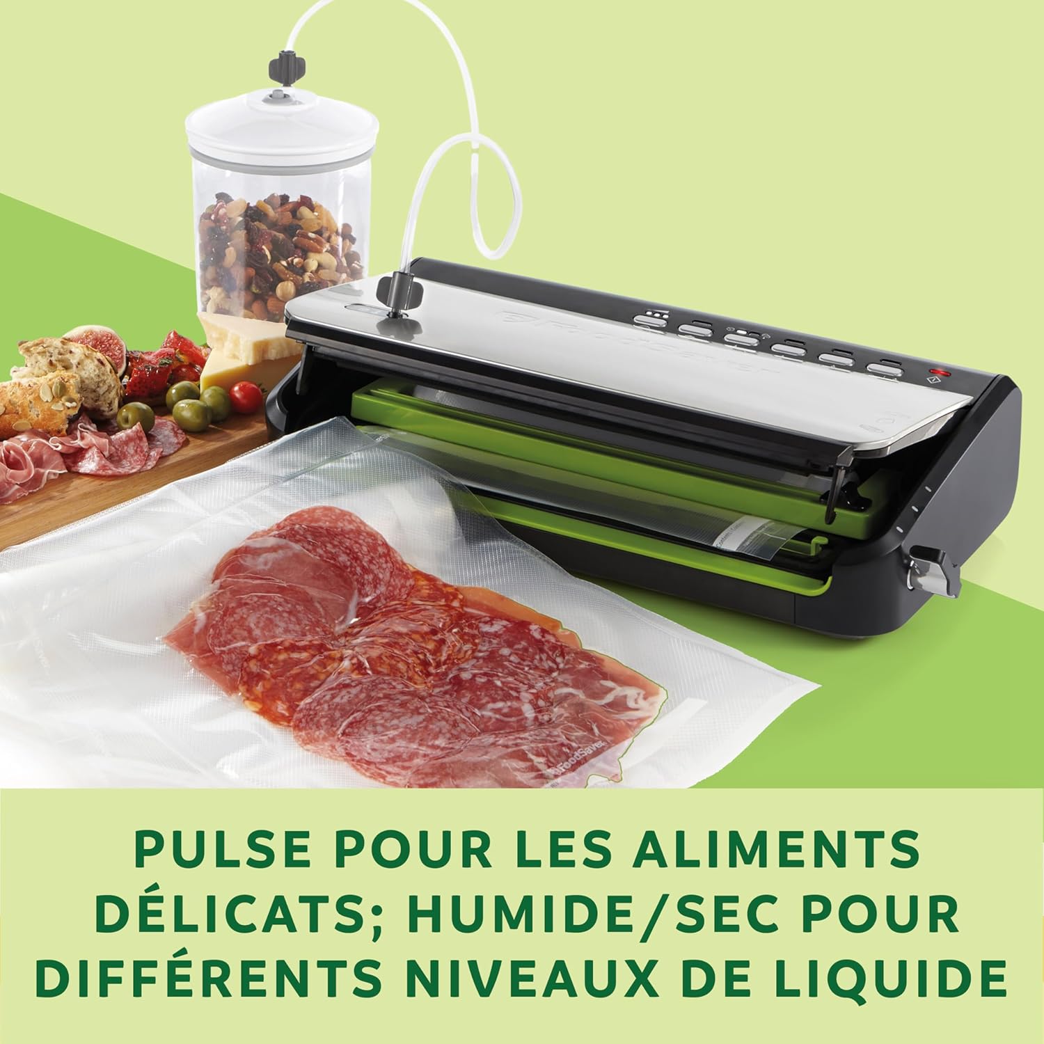 FoodSaver - machine sous vide, rangement rouleau, pulse, accessoires, FFS005X