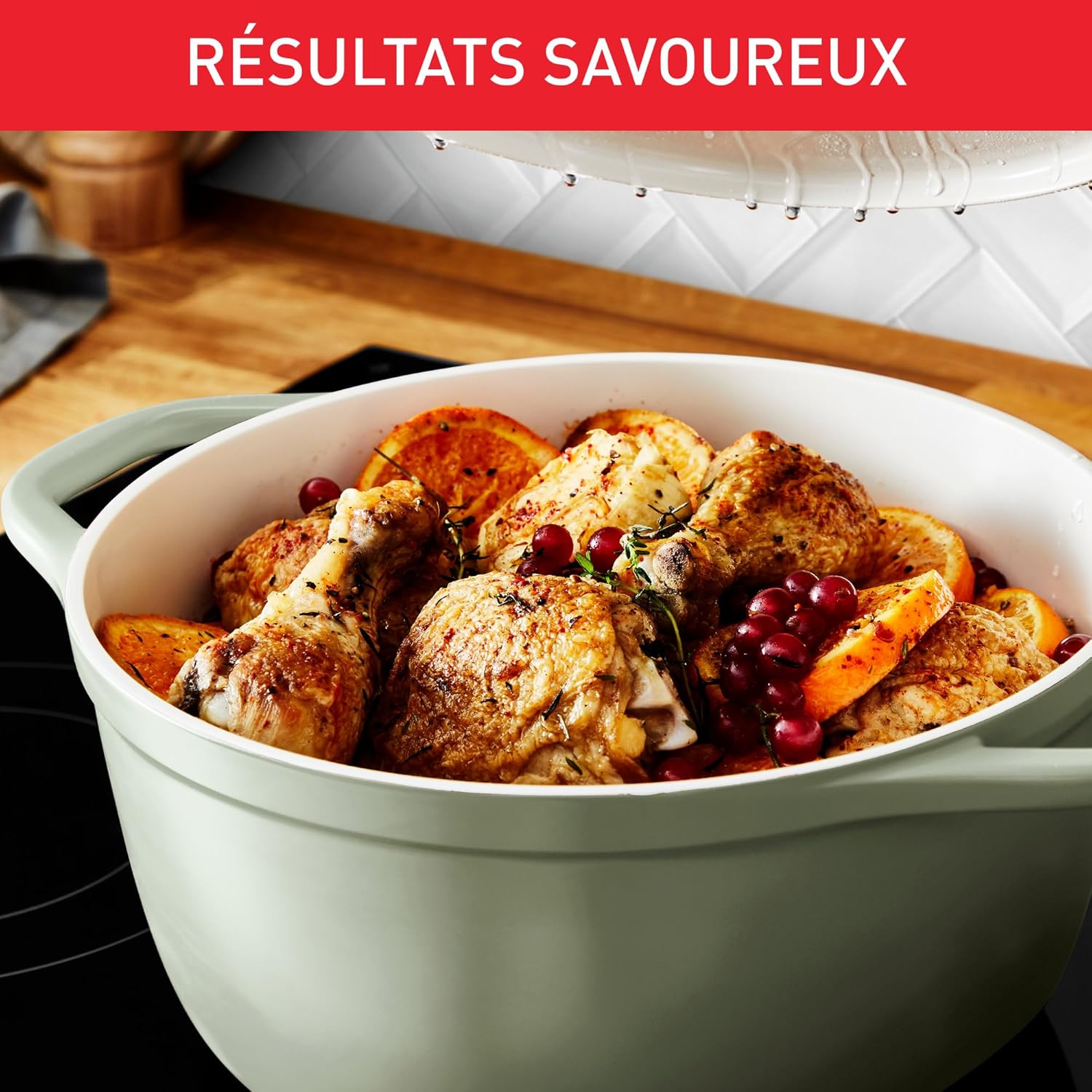 Tefal - Air Soft Light - cocotte 24cm fonte alu, induction, facile à nettoyer, E2664625