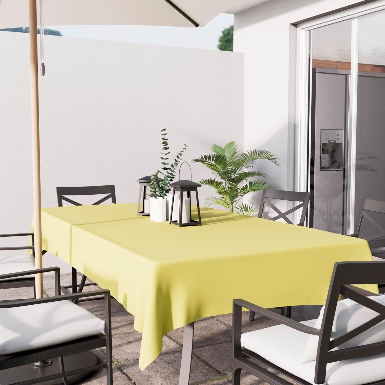 Soleil d'Ocre - Alix - nappe rectangle vert citron - 140x300 cm - polyester anti-tâches