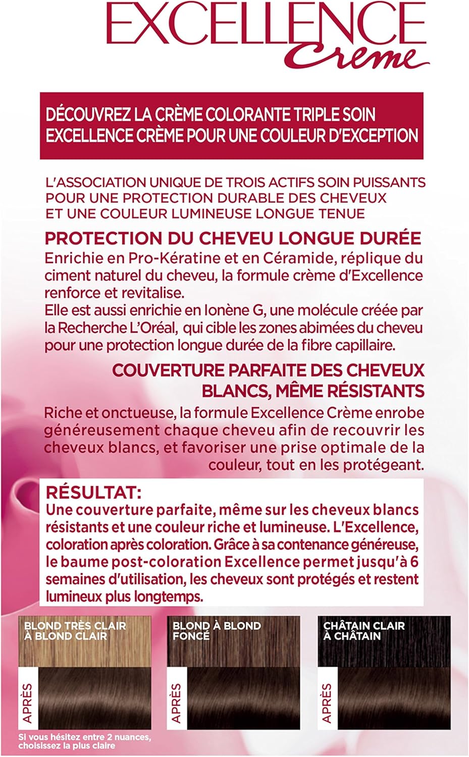 L'Oréal Paris - Excellence Crème - coloration permanente soin, lot de 2, 100% couverture cheveux blancs