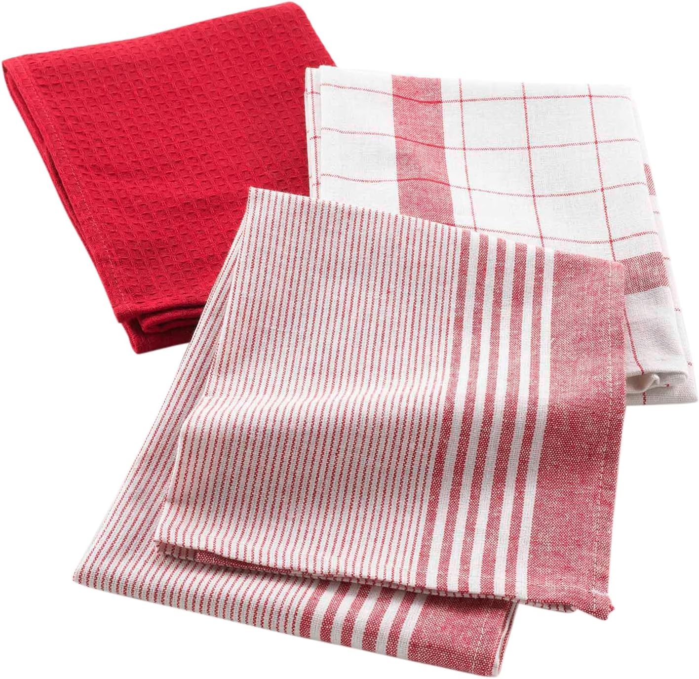 Douceur d'Intérieur - Vibrato Rouge - 50x70 cm - torchons coton nid d'abeille