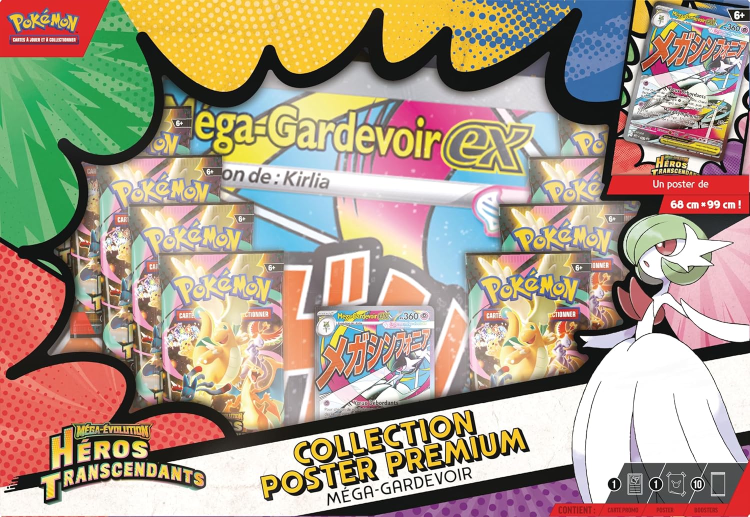Pokémon - Collection Premium Méga-Évolution - poster + 10 boosters - carte brillante exclusive