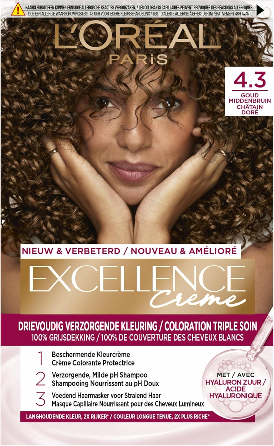 L'Oréal - Excellence Crème - 4.3 Moyen Brun Doré - Coloration cheveux