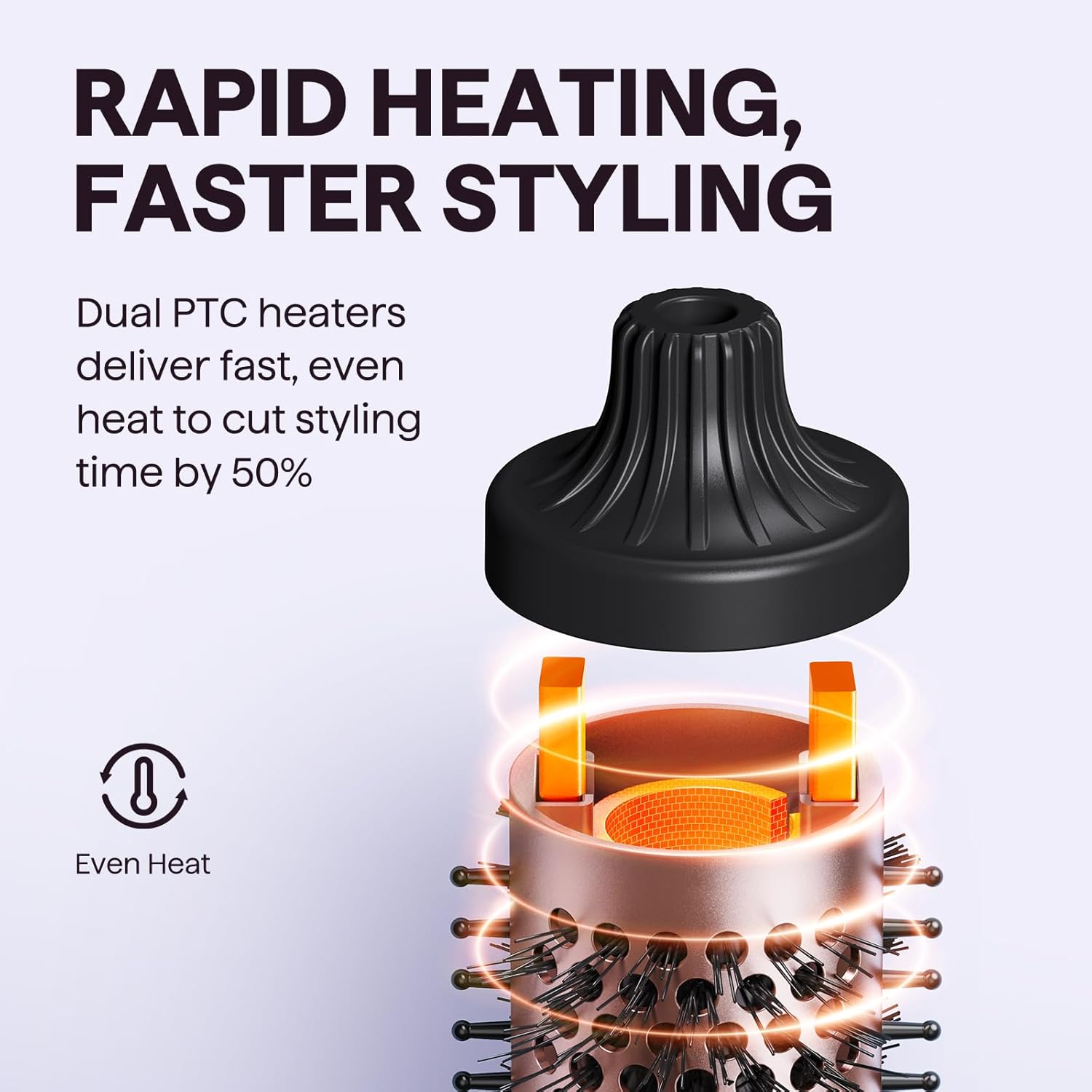 Wavytalk - Blowout Boost - 38mm - Brosse thermique ionique, 5 températures, double tension, prise EU