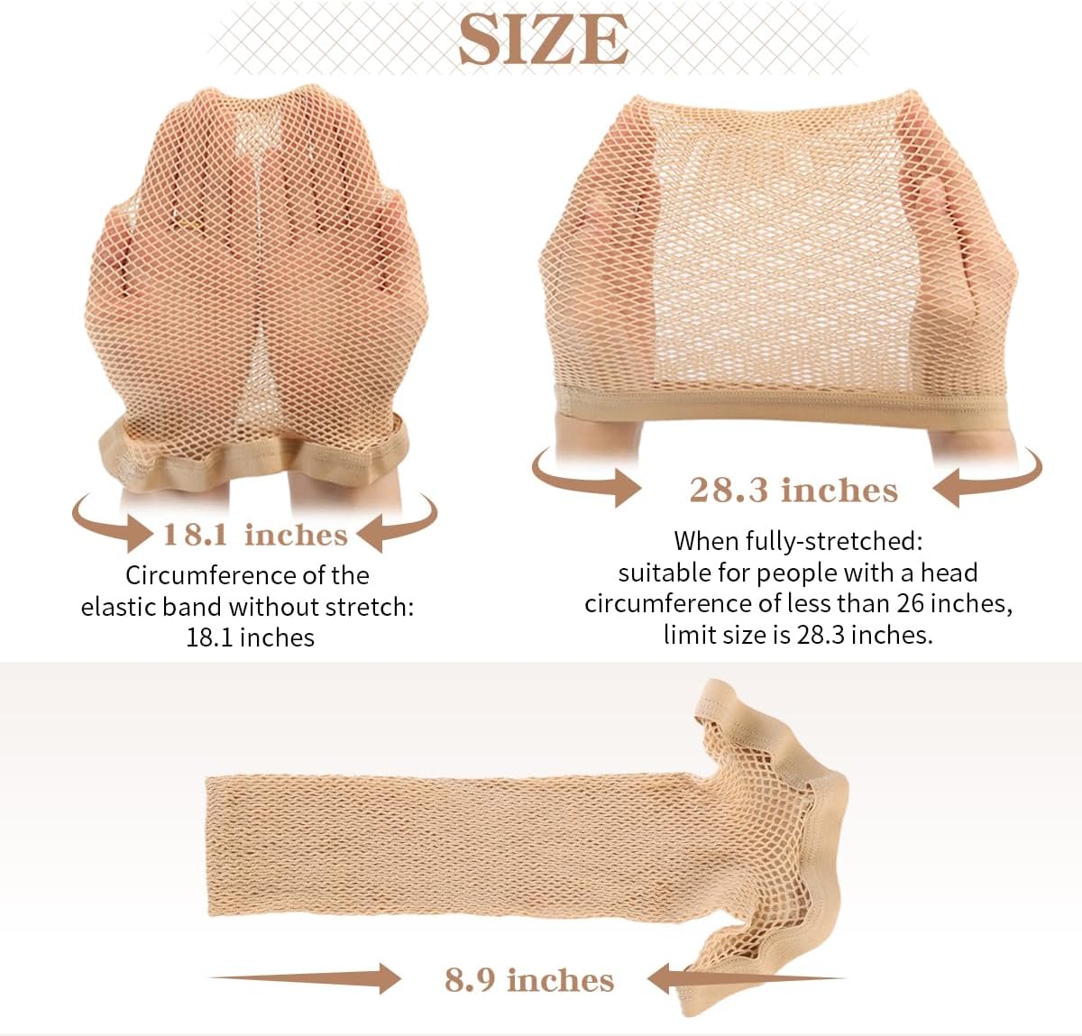 Dreamlover - Bonnet perruque femme - 3 pièces - filet cheveux nude