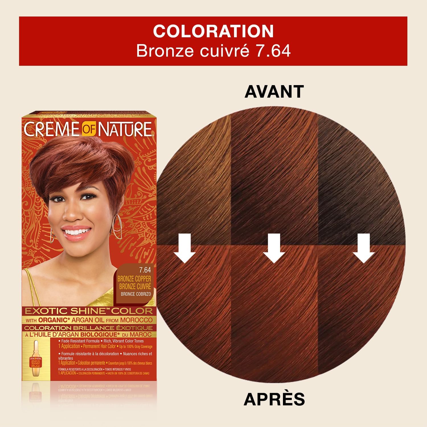 Creme of Nature - Argan Oil coloration - couvre 100% cheveux blancs - longue tenue