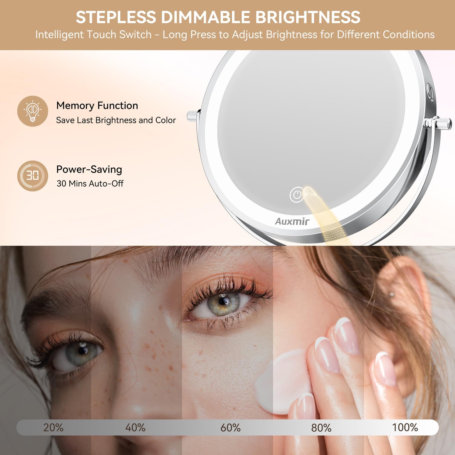 Auxmir - Miroir de maquillage double face 9