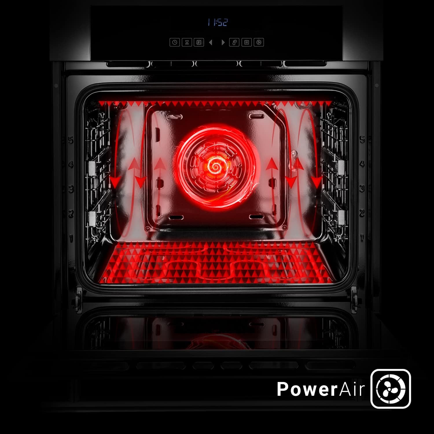 Four encastrable 60 cm - 70L, 3,3kW, gril, air chaud, double vitrage, EB8015ED