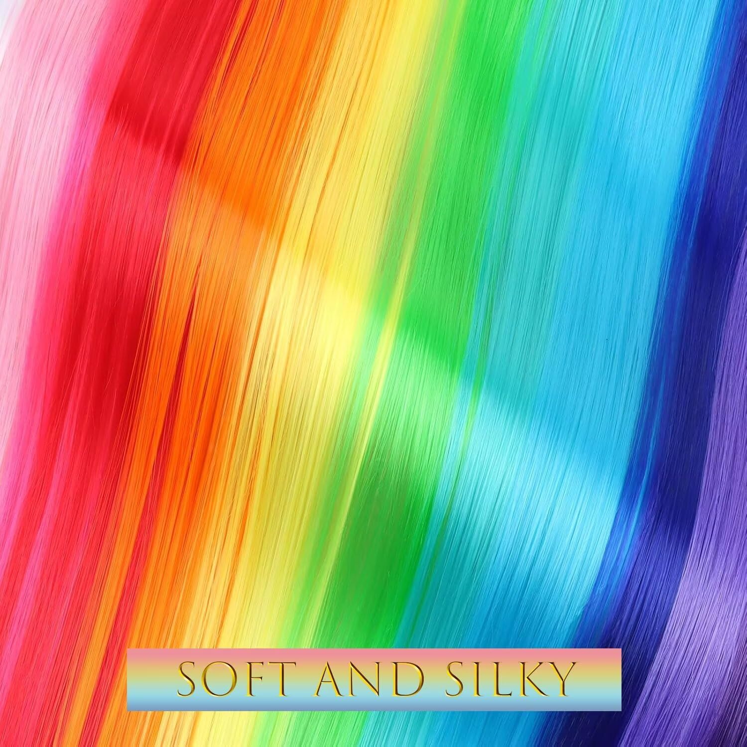 Rajout capillaire - Saphir Rouge/Bleu - 55cm - 12 mèches résistantes chaleur