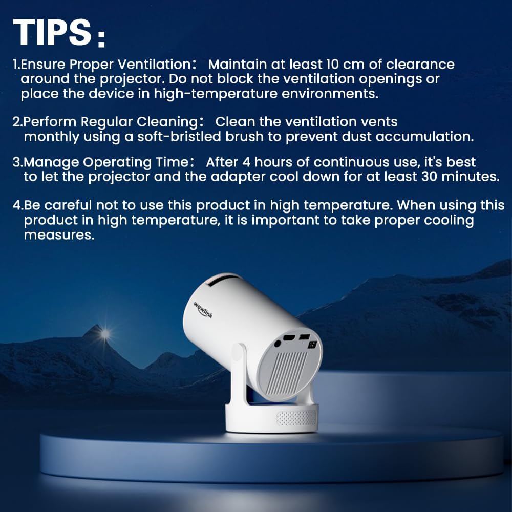 Vidéoprojecteur compact WiFi 6 Bluetooth 5.4 4K 180° AUTO KEYSTONE