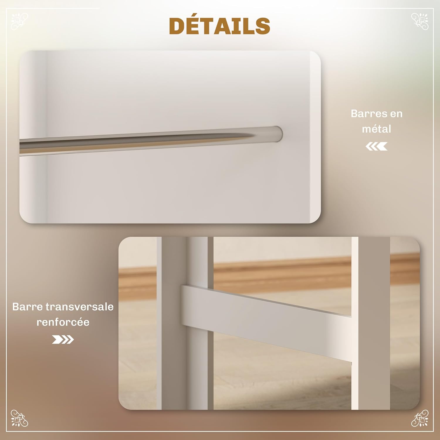 HOMCOM - Table mange-debout, 112x57x106 cm, 3 étagères, chêne clair