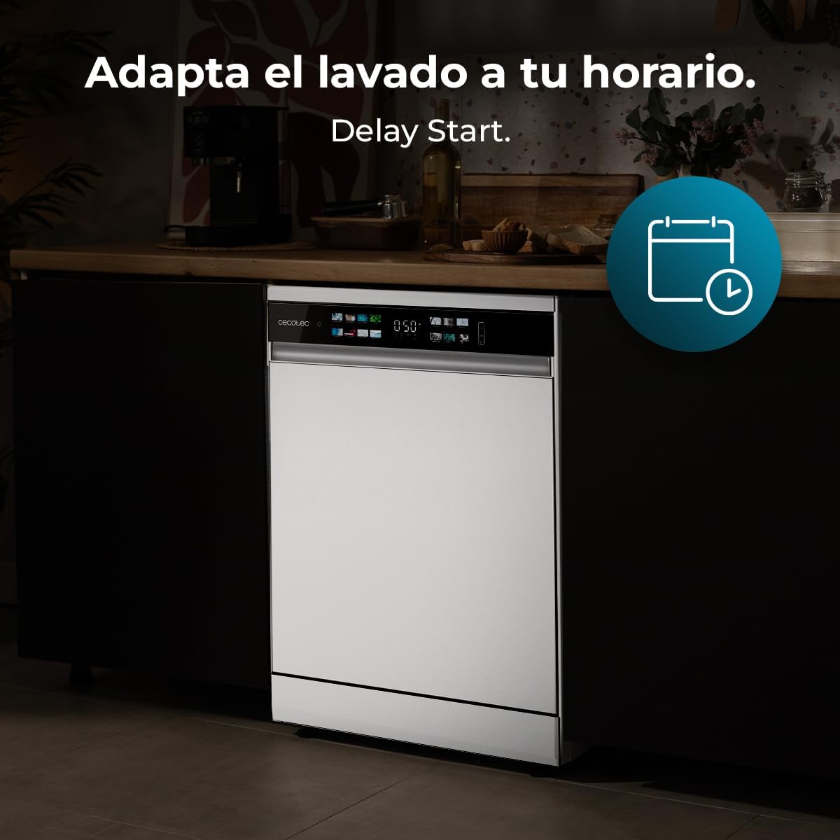 Cecotec - Bolero Aguazero 6210 D - 60cm - lave-vaisselle 15 couverts, écran FullColor XXL, Dual Zone, Aquastop, sécurité