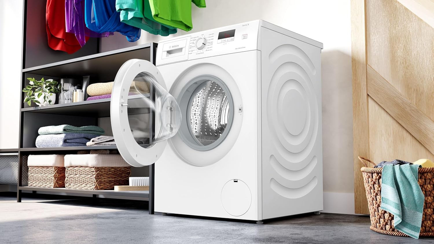 Bosch - Lave-linge Série 2, 8kg, 1200trs/min, 47L, blanc - WGE03207FR