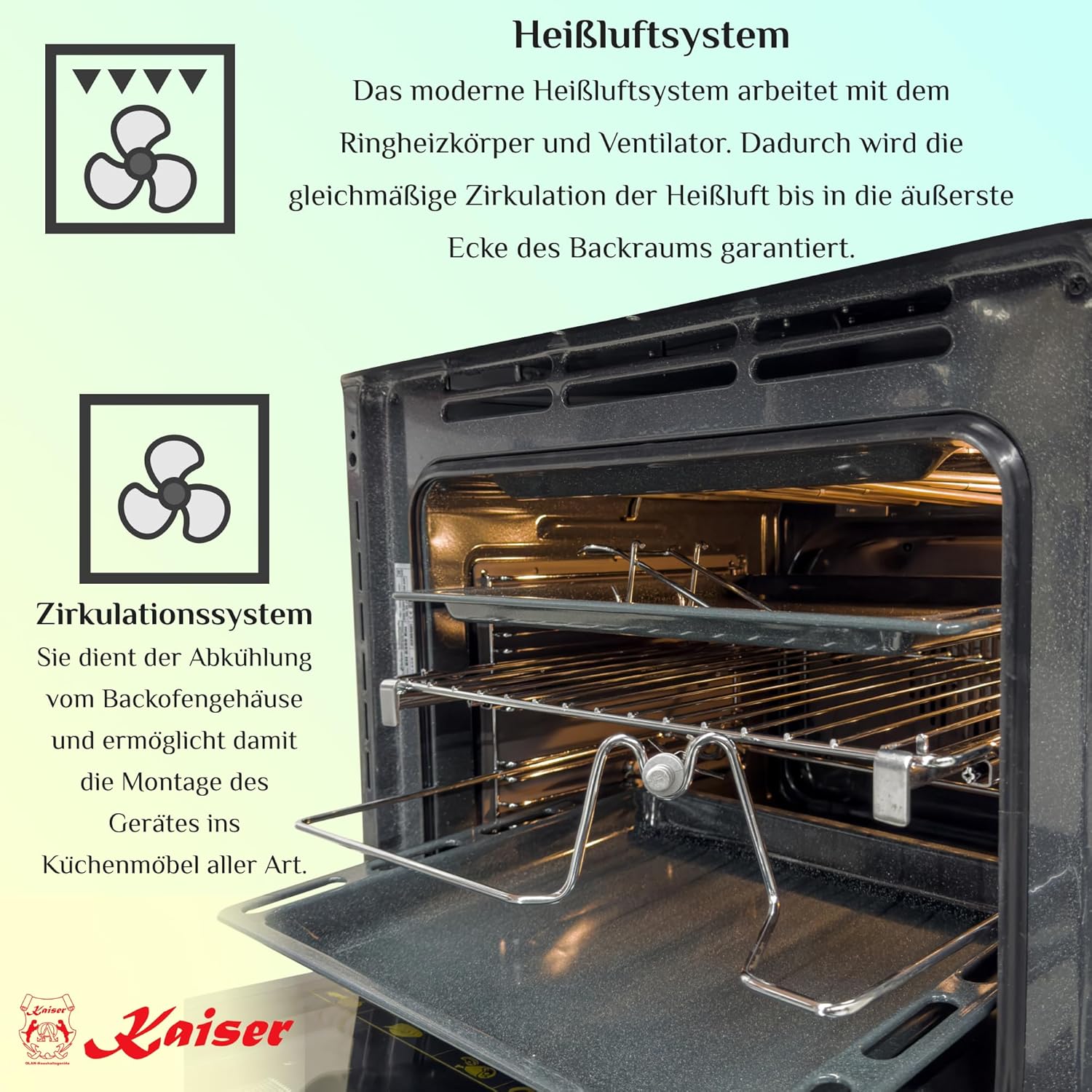 Kaiser Empire - bordeaux 60 cm - four encastrable rétro, grill, 67L, EH 6355