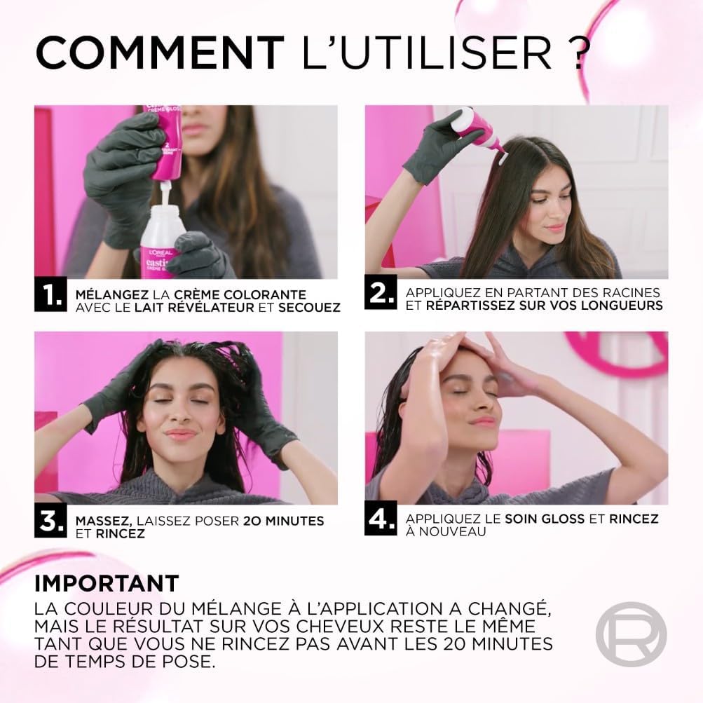 L'Oréal Paris - Casting Crème Gloss - coloration semi-permanente, soin gloss sans ammoniaque, nuance marron givré 4102