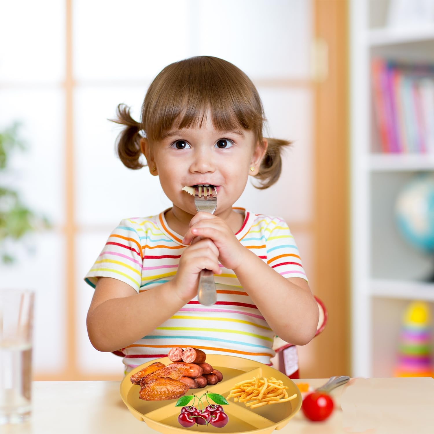 Assiettes divisées - set 3pcs - 22,5cm - incassable, réutilisables, contrôle portions