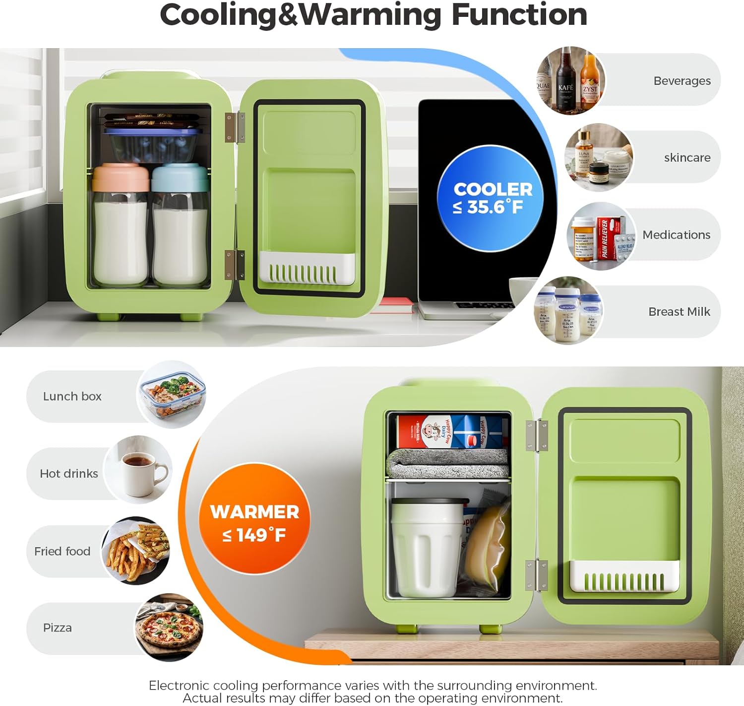 YASHE - mini réfrigérateur 4L - refroidissement/chaud, 220V/12V